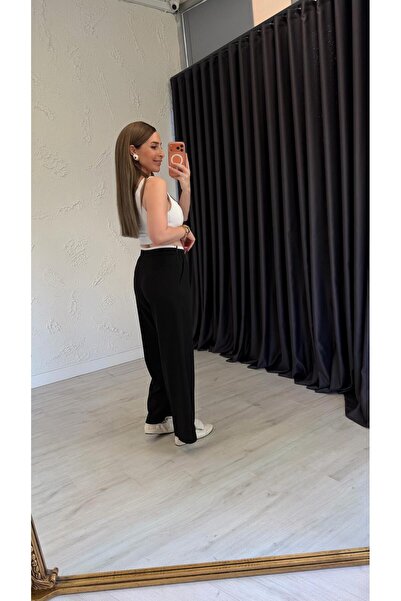 elif teke Dolwi Bel Satin Detailed Trousers Black