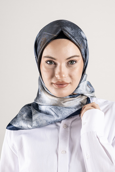 Akel Ψηφιακό κρυστάλλινο μοτίβο κασκόλ 95x95 – Παστέλ μοτίβο-4