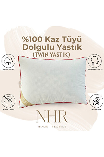 NHR HOME Isı Dengeleyici, %100 Kaz Tüyü Dolgulu, Twin Uyku Yastığı / / 50x70 ...