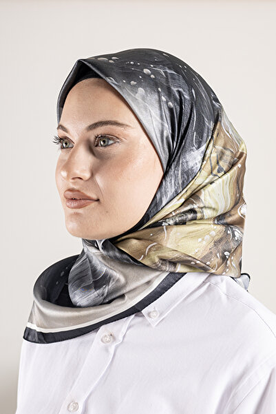 Akel Ψηφιακό κρυστάλλινο μοτίβο κασκόλ 95x95 – Παστέλ μοτίβο-5