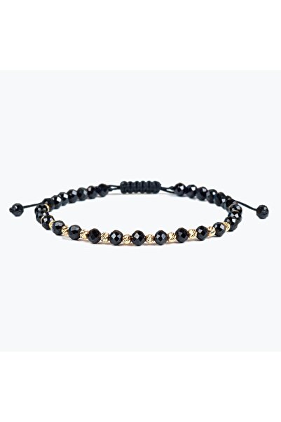 Velar Bracelets Bratara din Snur cu Pietre Semipretioase Spinel Fatetat 4mm si Bile din Aur 14K 2.5mm (Reglabila)