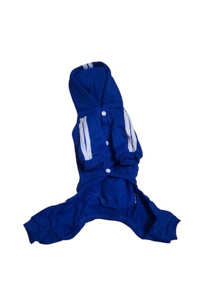 Vision XXI Costum de dresaj cu amprente de labe pentru animale de companie, cu manșete elastice și glugă, Vision XXI, albastru, M