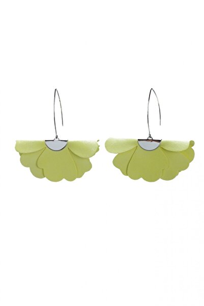 HAIArt Handmade leather floral earrings - pastel yellow