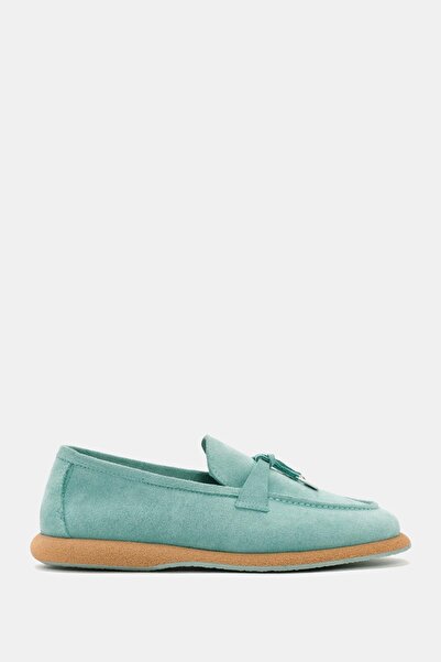 Bestyle Aden Women's Turquoise Real Suede Leather Loafer