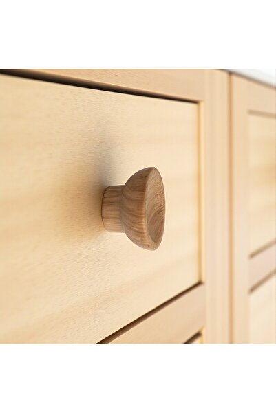 Badem10 Λαβή κουμπιού Alegro από πλαστικό καρυδιάς με μονή βίδα για έπιπλα κουζίνας, ντουλάπι, συρτάρι, λαβή