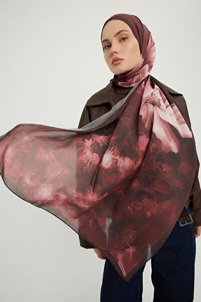 Schaless Zamansız Hayal - Bordo - Efilia Desenli Şal - 70x190 Cm