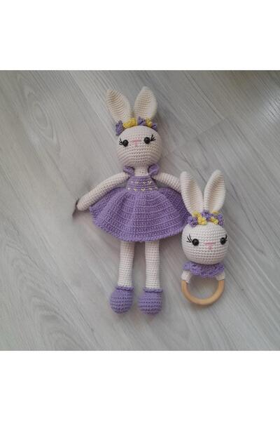 Er Loom amigurimi çiçekli tavşan çıngırak