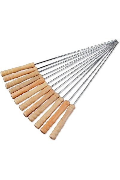 HAIZOL 12 قطعة من أسياخ الشواء المصنوعة من الفولاذ المقاوم للصدأ مع إبر وملصق...