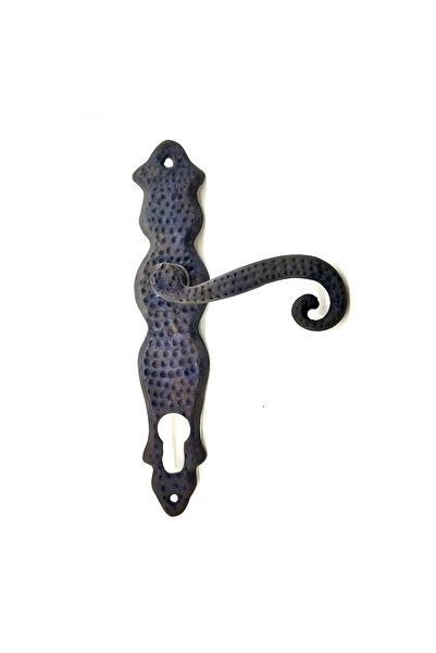 Epilons Antique Style Decorative Brass Curved Yale Door Handle - 210x43 Mm, Oxide