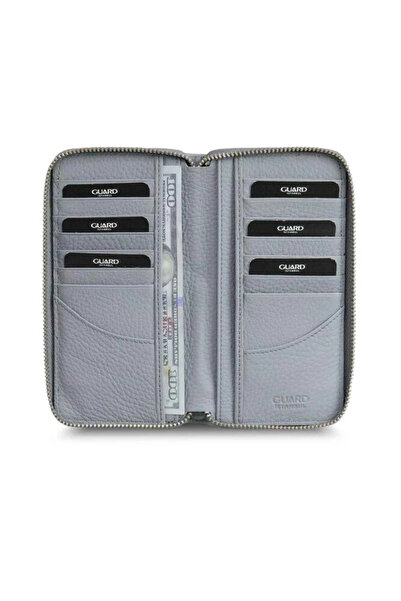 GUARD Gray Zippered Portfolio Wallet