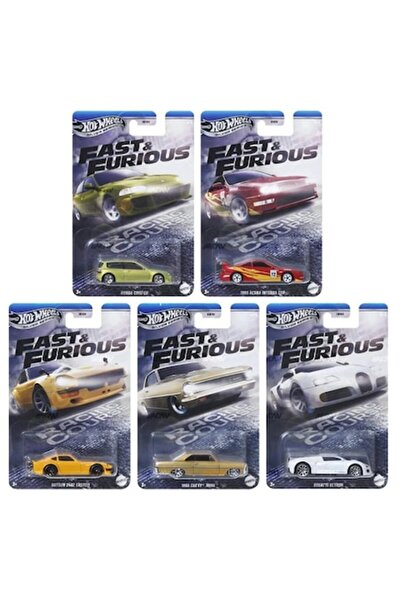 HOT WHEELS Set 5 Masinute Silver Series, Fast and Furious, Honda Civic, Acura Integra, Datsun 240Z,