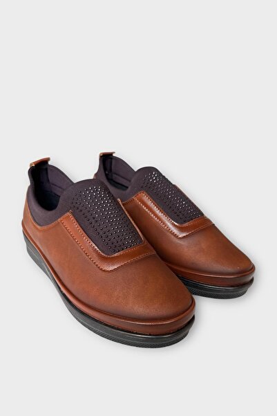 Liger Women's Orthopedic Comfort Sole Rubber Detail Casual Shoes Taba