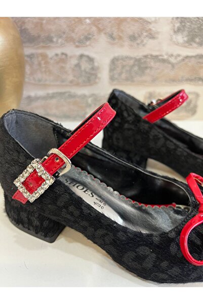 ROSE SHOES KİDS Luna Leopard Fur Stone Evening Shoes