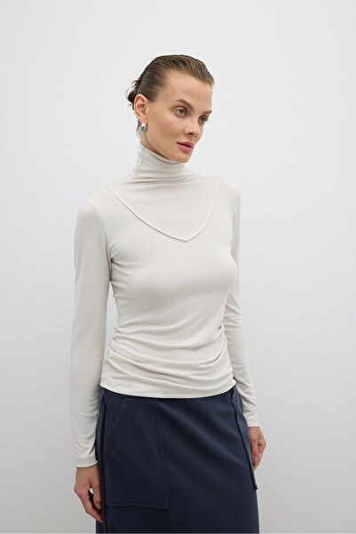 Roman Fermuar Detaylı Yarım Balıkçı Bluz Taş K2623841_044