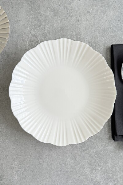 porselenden Aura Silver 6-Person 21 cm Premium Porcelain Pit Dish Set