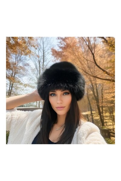 SOSYETEZGAHI Pălărie de iarnă de lux din blană artificială pentru femei
