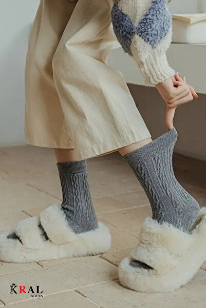 KRAL SOCKS Дамски вълнени чорапи (4 чифта) Зимни термо чорапи от мека вълна