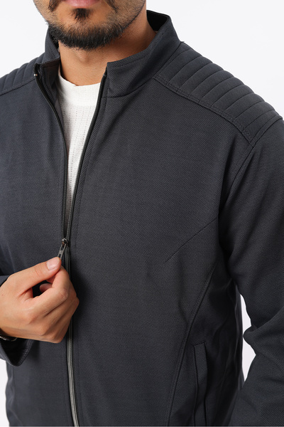 Rodrigo Men's Seasonal Lined Knitted Cotton Fabric Zippered Coat