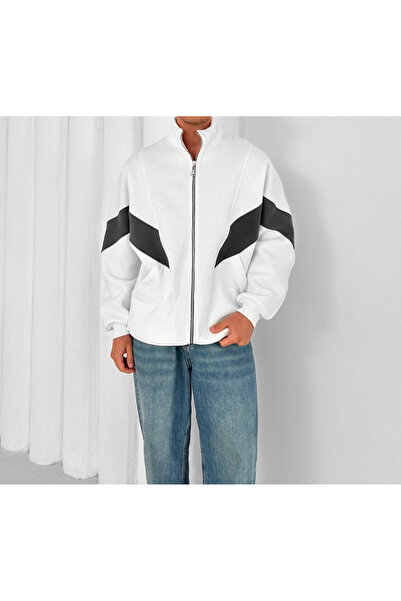 Butik Ross Piece-Striped Fleece Cardigan