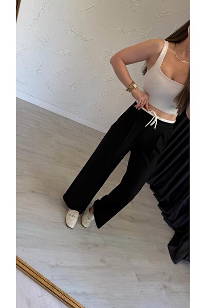 elif teke Dolwi Bel Satin Detailed Trousers Black