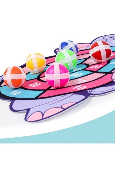 KERNOWSUN Joc de darts pentru copii, 3 x bile cu velcro, model de elefant