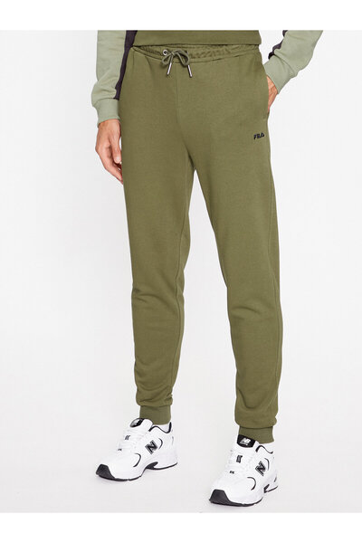 FILA Pantaloni de drumeție verzi din bumbac pentru bărbați, mărimea S INTL