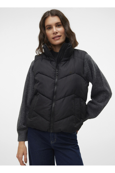 Vero Moda Siyah Kadın Mont VMLIGAEVA SHORT WAISTCOAT ENT