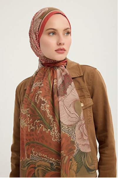 Schaless Mercan Bahçesi - Burgundy - Efilia Patterned Shawl - 70X190 cm