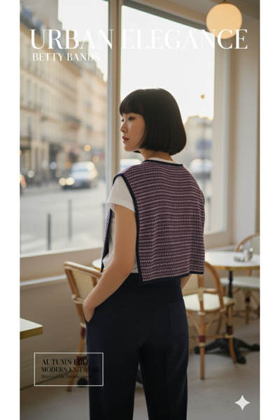 Handmade Women's Knitwear Shawl – Purple Patterned Modern City Style Autumn Shawl |   Betty Bands Urban Elegance