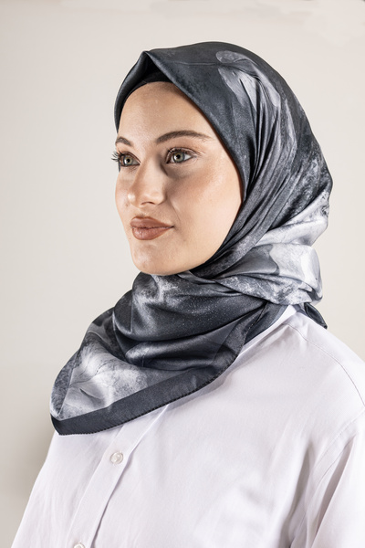 Akel Ψηφιακό κρυστάλλινο μοτίβο κασκόλ 95x95 – Παστέλ μοτίβο-4