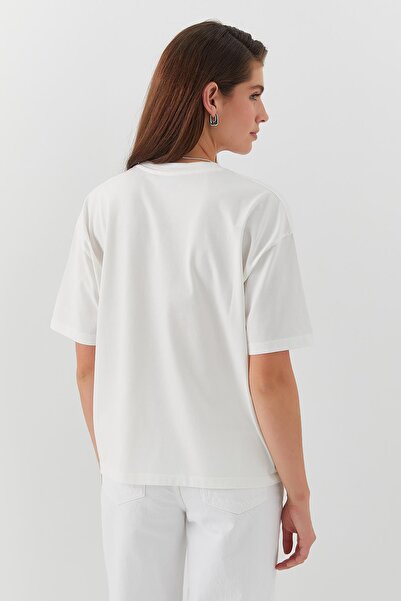 MARKALİSTE Cest Lavie Print T-Shirt Ecru