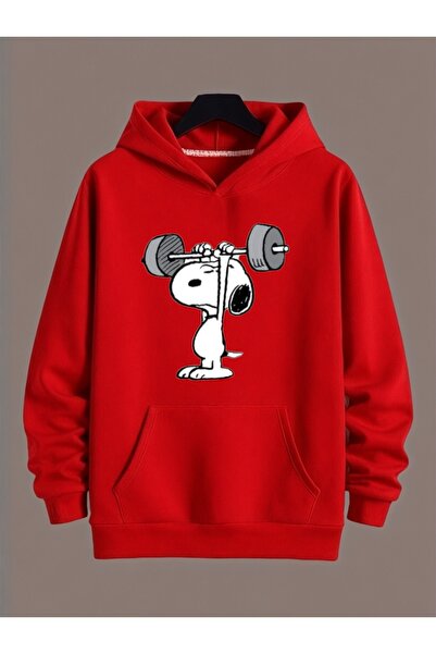 ArtYus سويت شيرت بقلنسوة كبير الحجم من القطن المطبوع عليه سنوبي ملون للجنسين