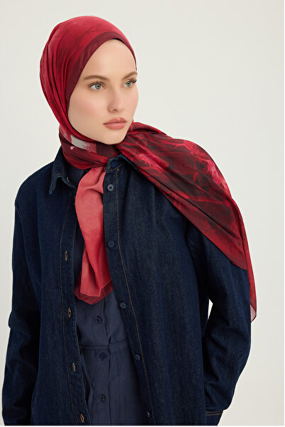 Schaless Timeless Dream - Red - Efilia Patterned Shawl - 70X190 cm