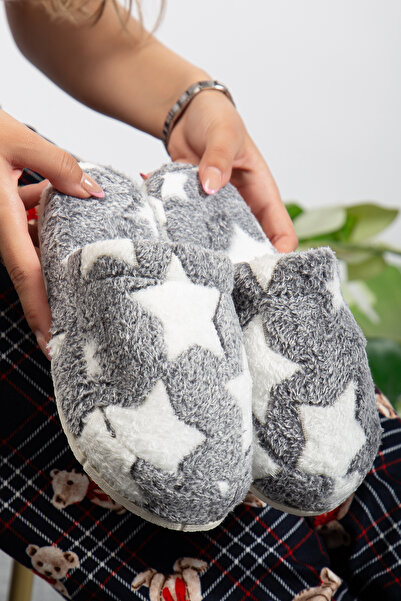 Jackers Γυναικείες χειμερινές μαλακές άνετες παντόφλες με σχέδιο αστεριών