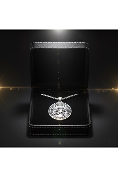 SOFT Horus'un Gözü Kolye Erkek – 316L Paslanmaz Çelik Doğal Taşlı Mısır Mitol...