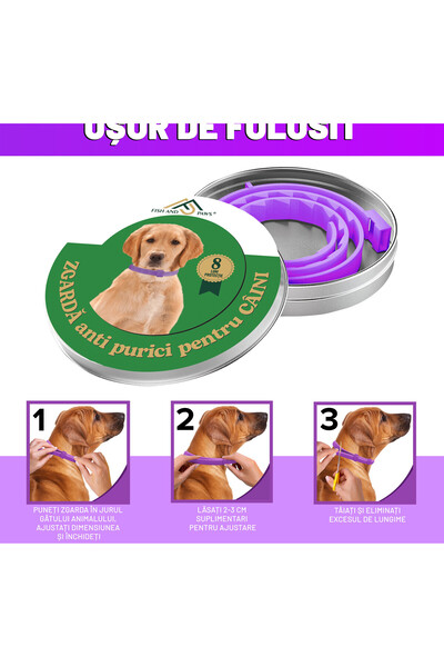 Fish & Paws Collar ®, anti-flea for dogs, adjustable and breathable