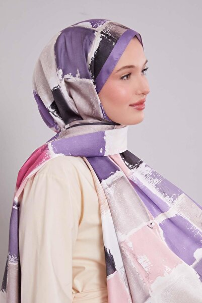 Levidor Purple Checkerboard Pattern Twill Shawl