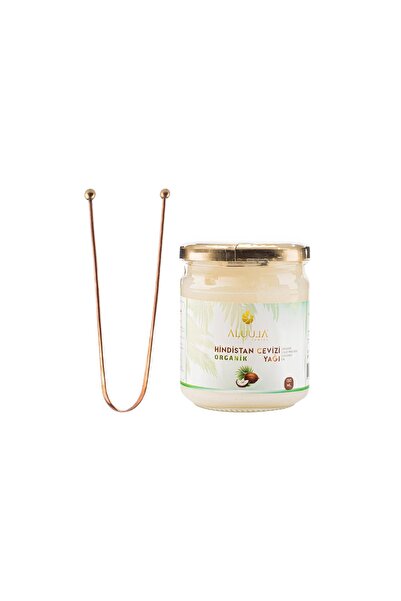 Zeynep Büyükbay Oil Pulling (Yağ Çekme) Seti: Bakır Dil Temizleyici & Hindistan Cevizi Yağı