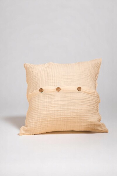 MYLASA HOME Definite Series 100% Cotton 4-Layer Muslin Throw & Throw Pillow Set