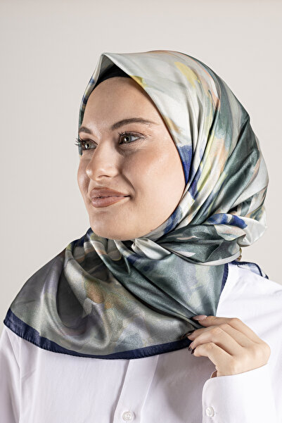 Akel Ψηφιακό κρυστάλλινο μοτίβο κασκόλ 95x95 – Παστέλ μοτίβο-6