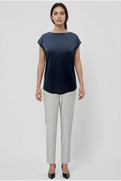 WESTMARK LONDON Shiny Grey Crew Neck Glitter Short Sleeve Women's T-Shirt Sky Glitter S/S Top