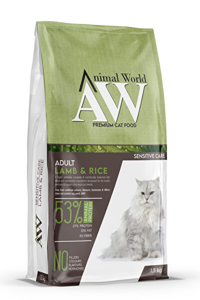 Animal World Kedi Sensitive Lamb & Rice 1,5 Kg