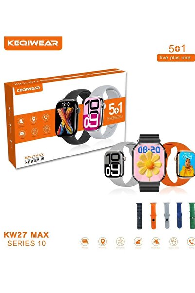 KEQIWEAR KW27 Max Series 10 Smartwatch by Touchscreen 5+1 Stylish Straps Fitness & Heart Ra