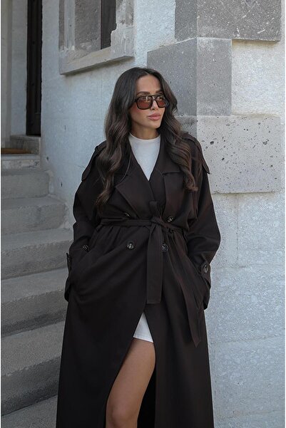 Havoş Kahverengi Arisse Kuşaklı Trençkot