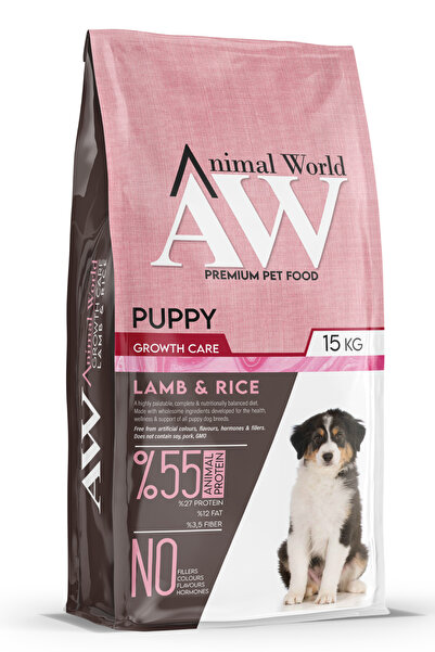 Animal World Puppy Kuzu Etli ve Pirinçli Yavru Köpek Maması 15 Kg-0 - 1 Yaş