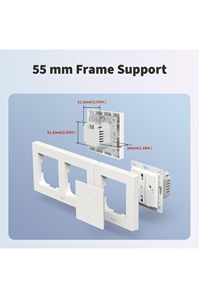 Aqara Smart Light Switch H2 EU (2-in-1 Neutral, 2 Gang 1 Channel), Thread/Zigbee Protocol, Wall Swit