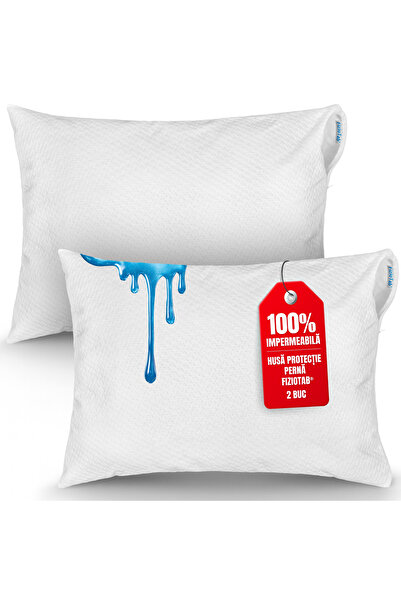 FizioTab Set de 2 fețe de pernă impermeabile FizioTab®, 50x70 cm, fabricate d...
