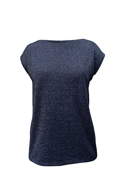 WESTMARK LONDON Grey Black Crew Neck Glitter Short Sleeve Women's T-Shirt Sky Glitter S/S Top