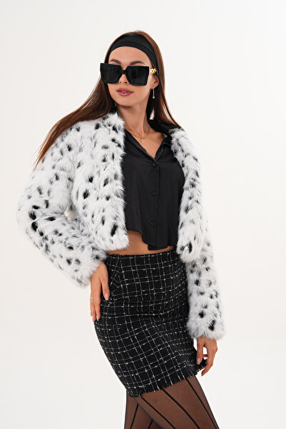 NAVY Jachetă cu pene Crop Boy basic