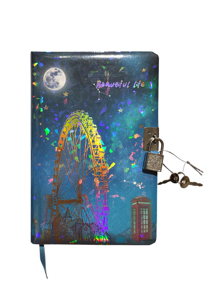 Limmy Starry Night Diary (Journal) Lockable Notebook 80 Sheets - Amusement Park